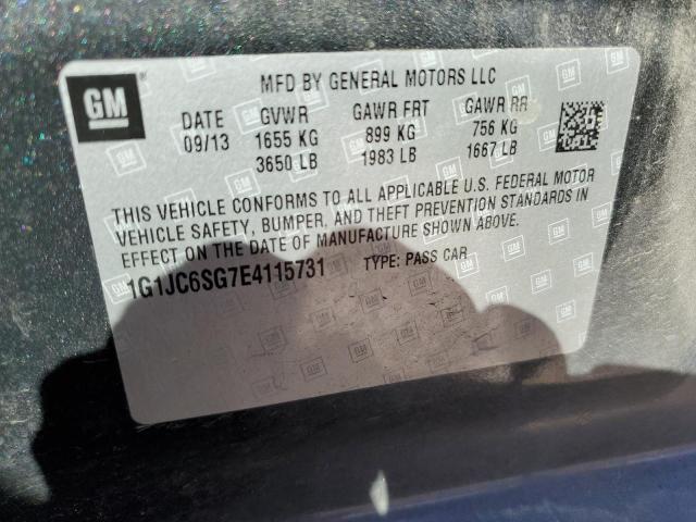 Photo 10 from auction – 2014 CHEVROLET SONIC LT with VIN 1G1JC6SG7E4115731