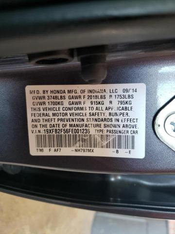 Photo 10 from auction – 2015 HONDA CIVIC LX with VIN 19XFB2F56FE001236