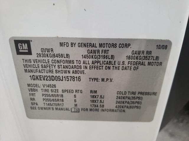 Photo 10 from auction – 2009 GMC ACADIA SLT with VIN 1GKEV23D09J157816