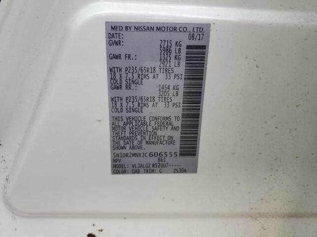 Photo 10 from auction – 2018 NISSAN PATHFINDER with VIN 5N1DR2MNXJC606555