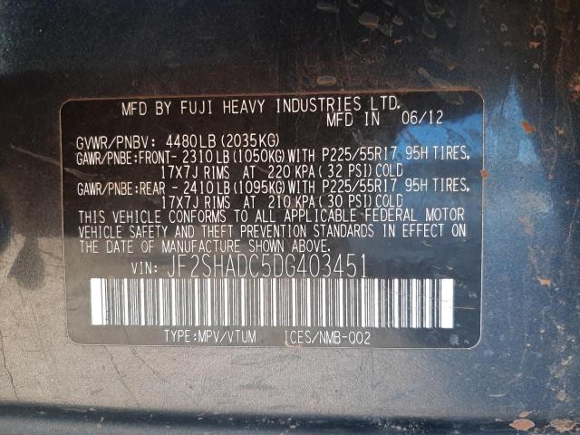 Photo 10 from auction – 2013 SUBARU FORESTER 2 with VIN JF2SHADC5DG403451
