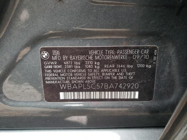 Photo 10 from auction – 2011 BMW 335 XI with VIN WBAPL5C57BA742920