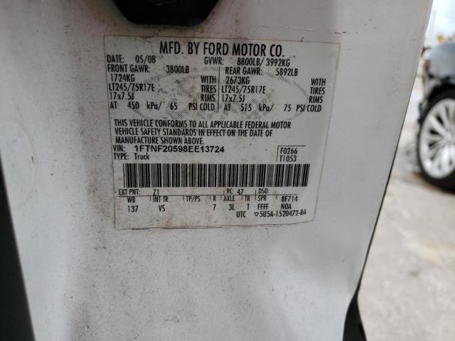 Photo 10 from auction – 2008 FORD F250 SUPER with VIN 1FTNF20598EE13724