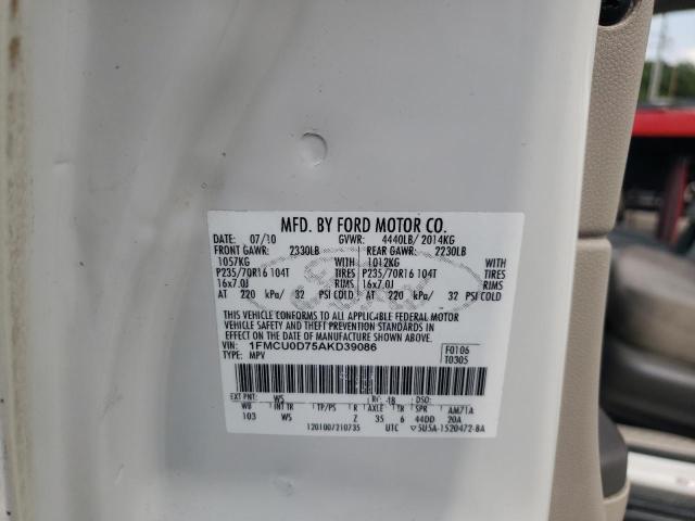 Photo 10 from auction – 2010 FORD ESCAPE XLT with VIN 1FMCU0D75AKD39086