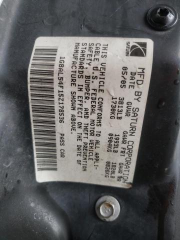 Photo 10 from auction – 2005 SATURN ION LEVEL with VIN 1G8AL54F15Z178536