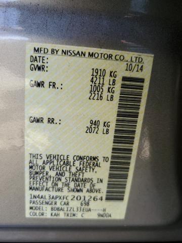 Photo 10 from auction – 2015 NISSAN ALTIMA 2.5 with VIN 1N4AL3APXFC201264
