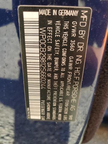 Photo 10 from auction – 2002 PORSCHE BOXSTER S with VIN WP0CB29812S660244