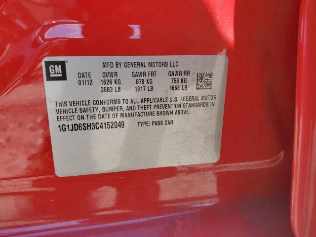 Photo 10 from auction – 2012 CHEVROLET SONIC LT with VIN 1G1JD6SH3C4152049