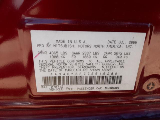 Photo 10 from auction – 2007 MITSUBISHI GALANT with VIN 4A3AB56F77E015208