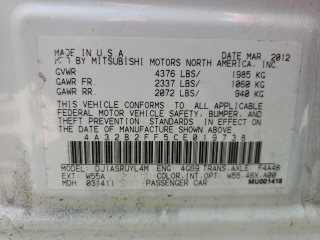 Photo 10 from auction – 2012 MITSUBISHI GALANT FE with VIN 4A32B2FF5CE019738