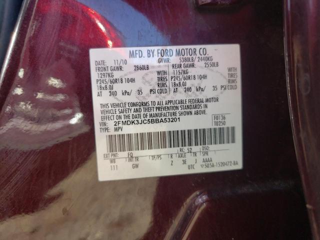Photo 10 from auction – 2011 FORD EDGE SEL with VIN 2FMDK3JC5BBA53201