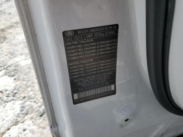 Photo 10 from auction – 2011 LAND ROVER RANGE ROVE with VIN SALSK2D47BA704195