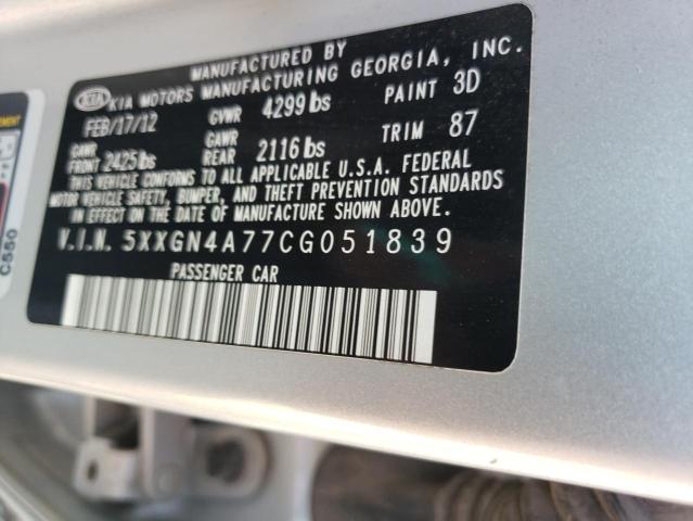Photo 10 from auction – 2012 KIA OPTIMA EX with VIN 5XXGN4A77CG051839