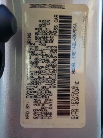 Photo 10 from auction – 2013 TOYOTA COROLLA BA with VIN 5YFBU4EE5DP081582