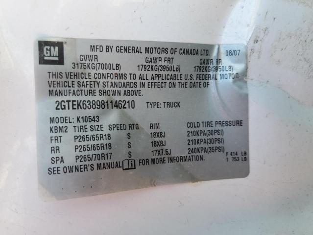 Photo 10 from auction – 2008 GMC NEW SIERRA with VIN 2GTEK638981146210