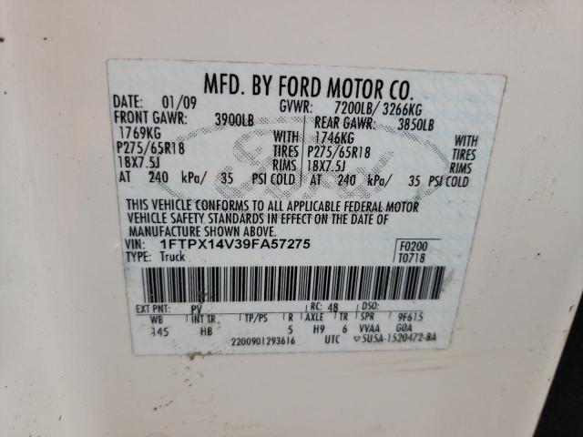 Photo 10 from auction – 2009 FORD F150 SUPER with VIN 1FTPX14V39FA57275