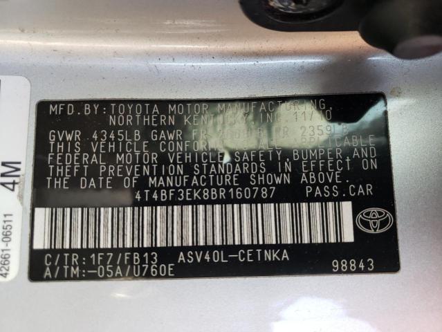 Photo 10 from auction – 2011 TOYOTA CAMRY BASE with VIN 4T4BF3EK8BR160787