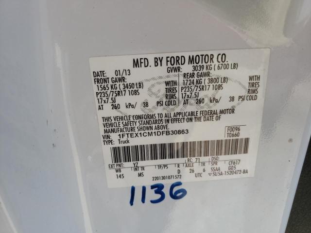 Photo 10 from auction – 2013 FORD F150 SUPER with VIN 1FTEX1CM1DFB30863