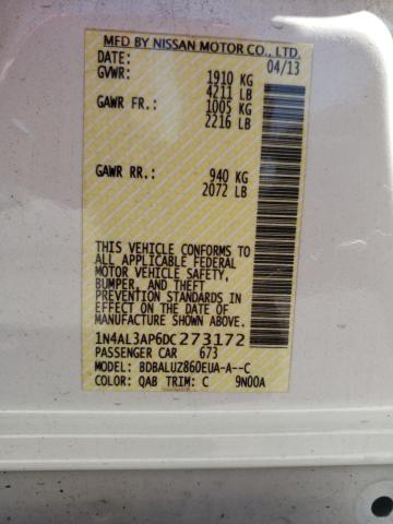 Photo 10 from auction – 2013 NISSAN ALTIMA 2.5 with VIN 1N4AL3AP6DC273172