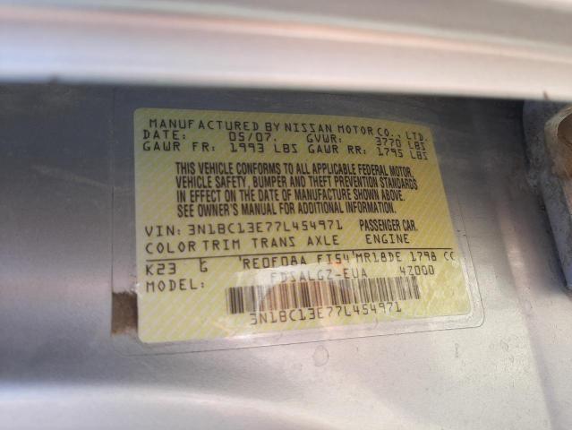 Foto 10 de la subasta – 2007 NISSAN VERSA S con VIN 3N1BC13E77L454971