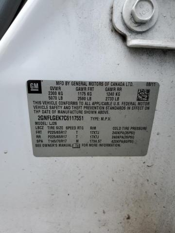 Photo 10 from auction – 2012 CHEVROLET EQUINOX LT with VIN 2GNFLGEK7C6117551