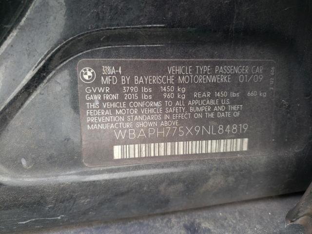 Photo 10 from auction – 2009 BMW 328 I with VIN WBAPH775X9NL84819