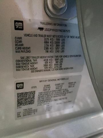 Photo 10 from auction – 2021 CHEVROLET SILVERADO with VIN 1GCPYFED7MZ387573