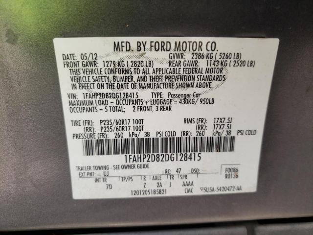 Photo 10 from auction – 2013 FORD TAURUS SE with VIN 1FAHP2D82DG128415
