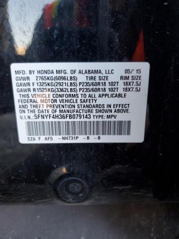 Photo 10 from auction – 2015 HONDA PILOT SE with VIN 5FNYF4H36FB079143
