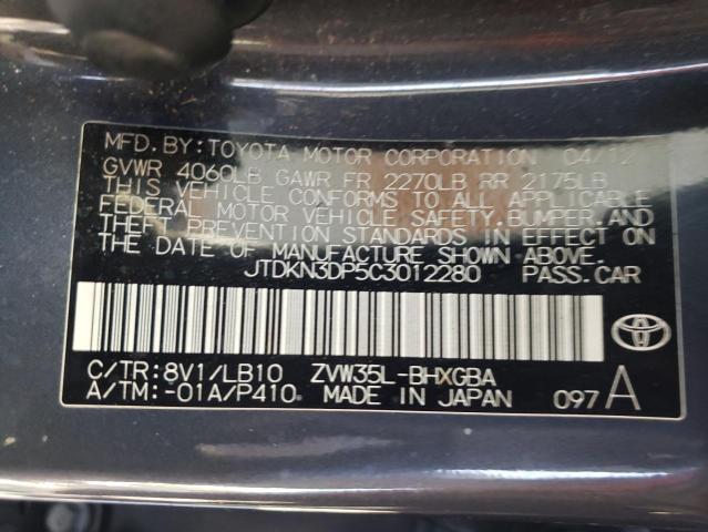 Photo 10 from auction – 2012 TOYOTA PRIUS PLUG with VIN JTDKN3DP5C3012280