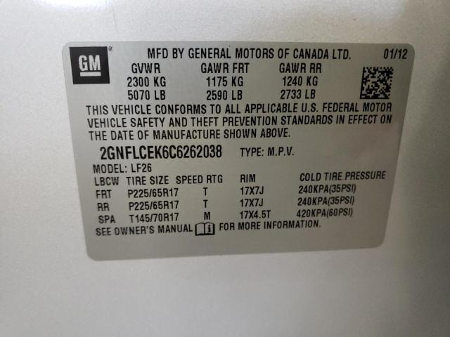 Photo 10 from auction – 2012 CHEVROLET EQUINOX LS with VIN 2GNFLCEK6C6262038