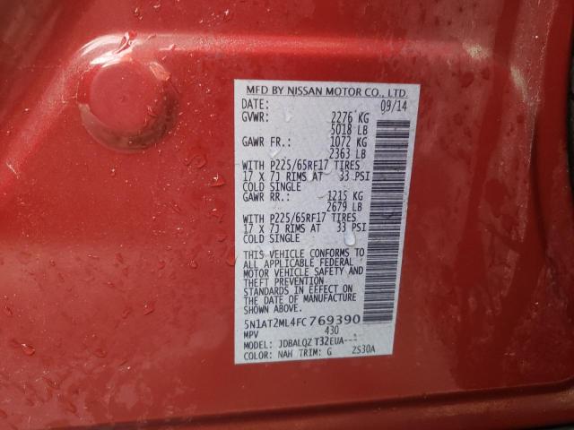 Photo 10 from auction – 2015 NISSAN ROGUE S with VIN 5N1AT2ML4FC769390