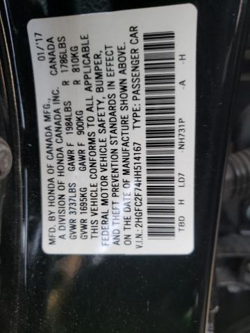 Photo 10 from auction – 2017 HONDA CIVIC EX with VIN 2HGFC2F74HH514167