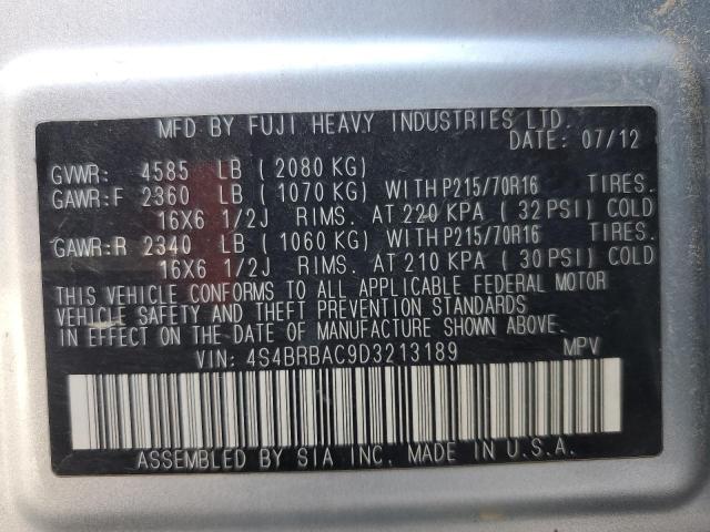 Photo 10 from auction – 2013 SUBARU OUTBACK 2. with VIN 4S4BRBAC9D3213189