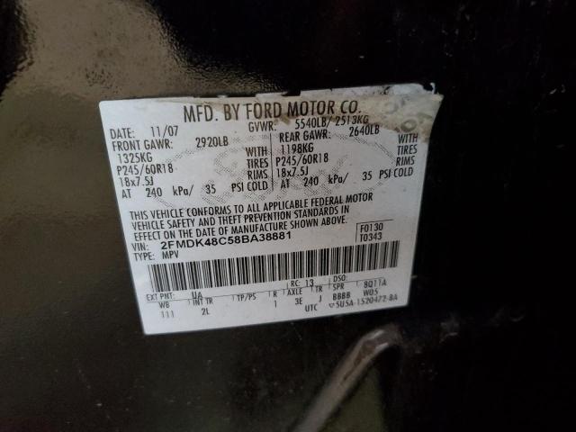 Photo 10 from auction – 2008 FORD EDGE SEL with VIN 2FMDK48C58BA38881