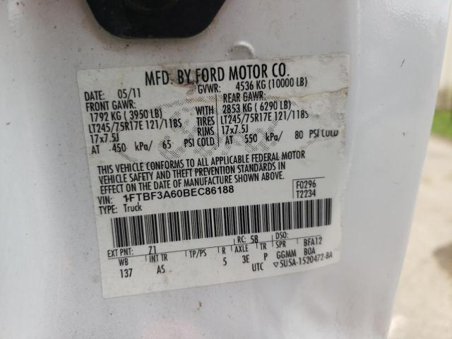 Foto 10 de la subasta – 2011 FORD F350 SUPER con VIN 1FTBF3A60BEC86188