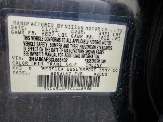 Photo 10 from auction – 2012 NISSAN SENTRA 2.0 with VIN 3N1AB6AP3CL668432