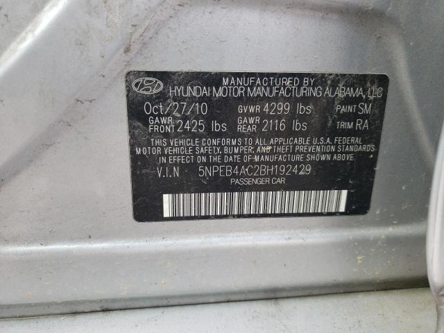 Photo 10 from auction – 2011 HYUNDAI SONATA GLS with VIN 5NPEB4AC2BH192429
