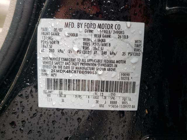 Photo 10 from auction – 2007 FORD EDGE SEL with VIN 2FMDK48C87BB59953