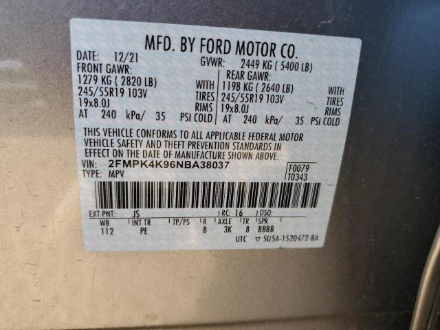 Photo 10 from auction – 2022 FORD EDGE TITAN with VIN 2FMPK4K96NBA38037