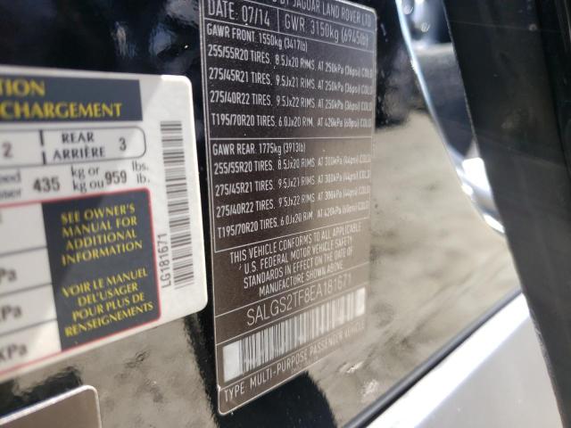 Photo 10 from auction – 2014 LAND ROVER RANGE ROVE with VIN SALGS2TF8EA181671
