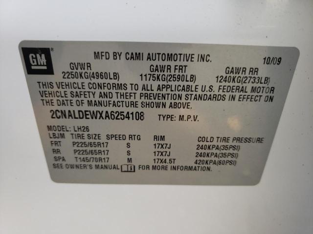 Photo 10 from auction – 2010 CHEVROLET EQUINOX LT with VIN 2CNALDEWXA6254108