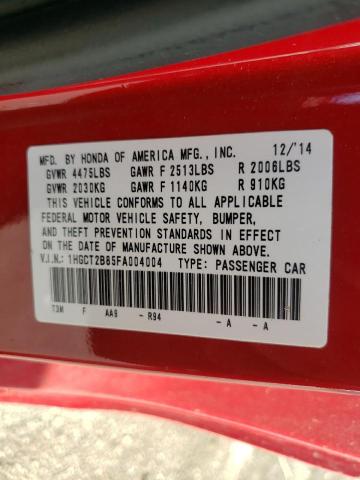 Photo 10 from auction – 2015 HONDA ACCORD EXL with VIN 1HGCT2B85FA004004