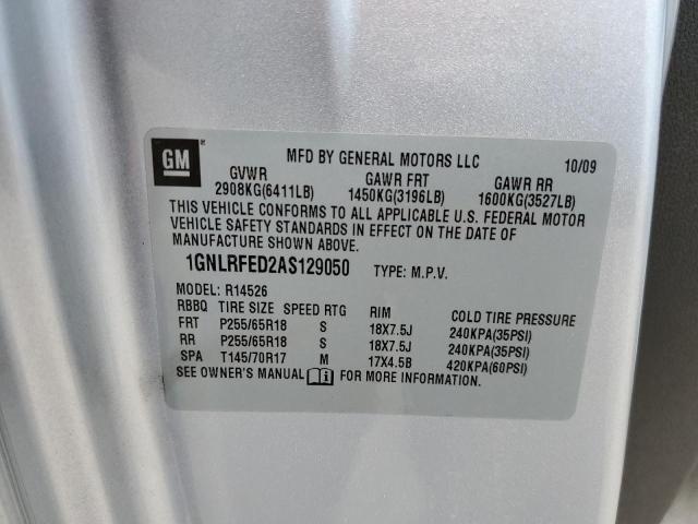 Photo 10 from auction – 2010 CHEVROLET TRAVERSE L with VIN 1GNLRFED2AS129050