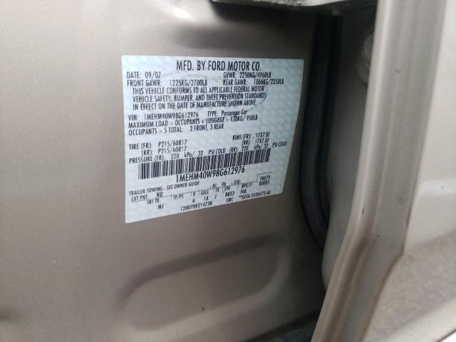 Photo 10 from auction – 2008 MERCURY SABLE LUXU with VIN 1MEHM40W98G612976