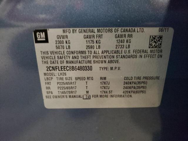 Photo 10 from auction – 2011 CHEVROLET EQUINOX LT with VIN 2CNFLEEC8B6480330