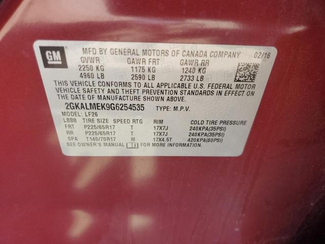 Фото 10 с аукциона – 2016 GMC TERRAIN SL с VIN 2GKALMEK9G6254535