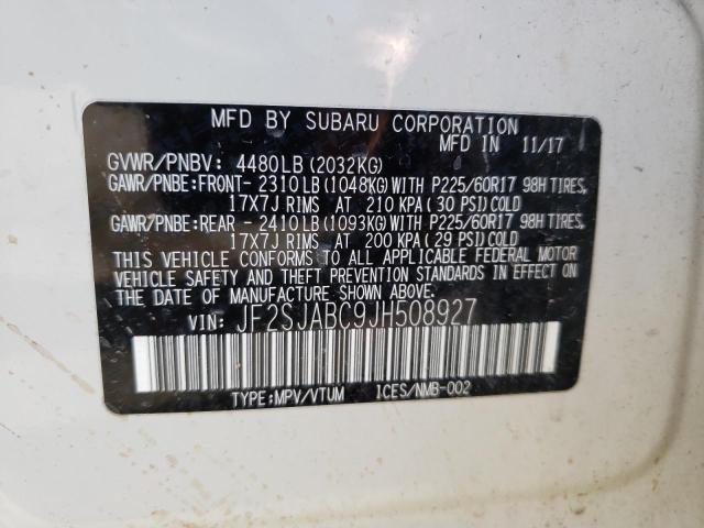 Photo 10 from auction – 2018 SUBARU FORESTER 2 with VIN JF2SJABC9JH508927