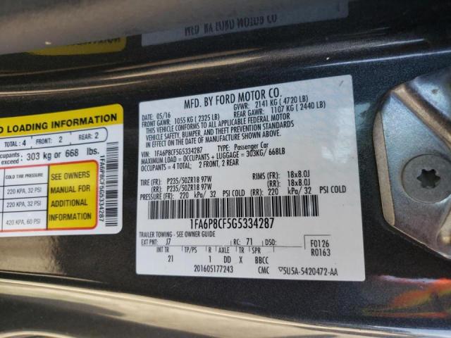 Photo 10 from auction – 2016 FORD MUSTANG GT with VIN 1FA6P8CF5G5334287