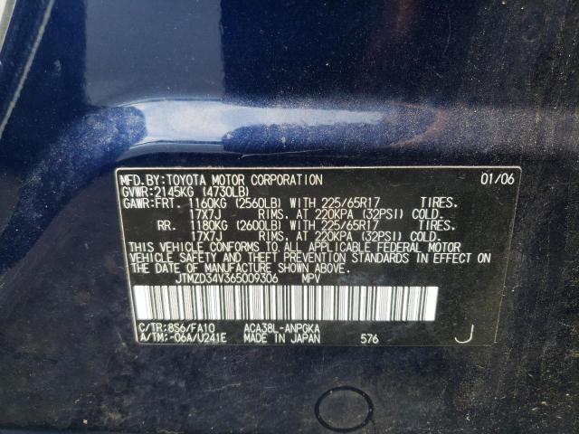 Photo 10 from auction – 2006 TOYOTA RAV4 LIMIT with VIN JTMZD34V365009306